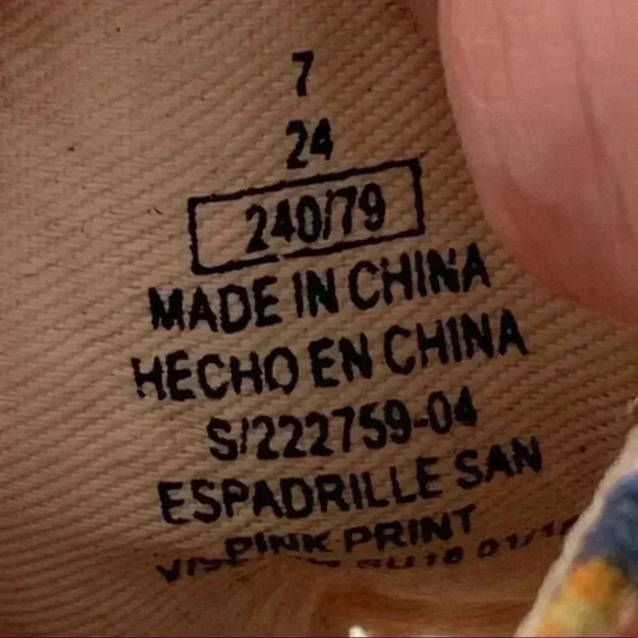 Old navy sandals size 7 pink green canvas tropical palm tree resort Dorsay - Picture 11 of 13